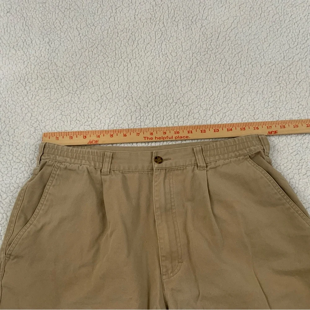 Woolrich Khaki Hiking Shorts Size 33 Ripstop Twill Pockets 100% Cotton Outdoors